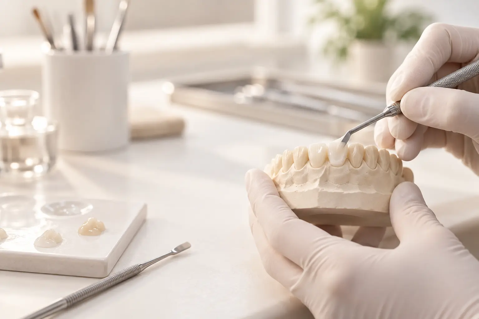 Dental bonding treatment for a chipped or uneven tooth